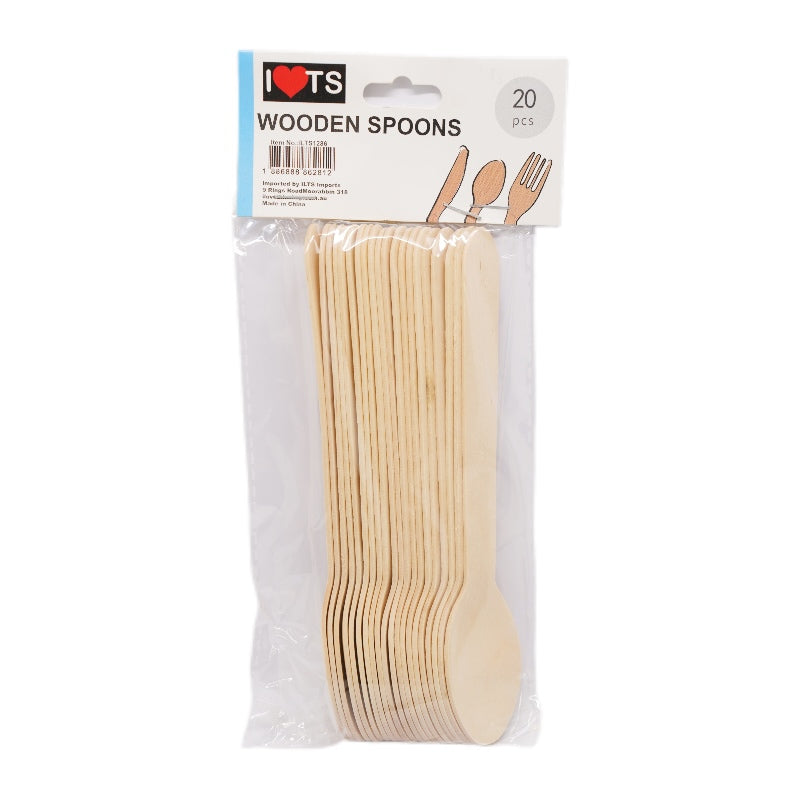 Knife Wooden 20pk 16cm A Grade