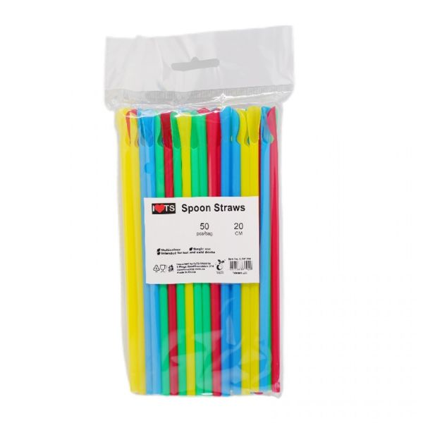 Straws with Spoon 50pk