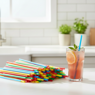 Straws with Spoon 50pk