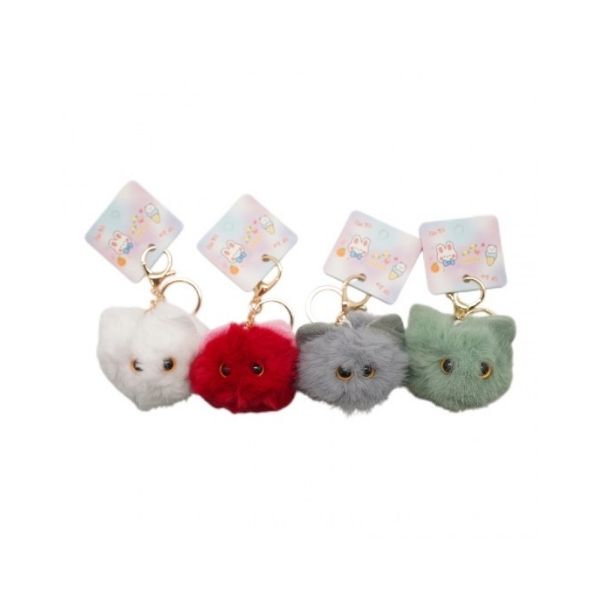 6cm Fluffy Animal Keyring