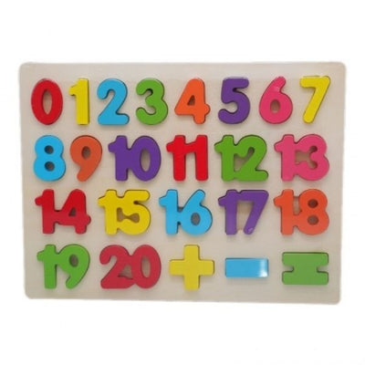 White Wooden Number Puzzle Board