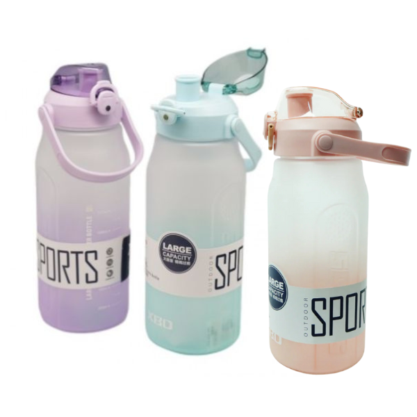 Gradient 2L Assorted Sports Water Bottle with Straw (colour selected at random)