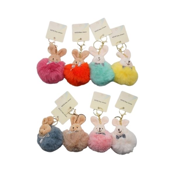 Assorted Bunny Keyring 8cm