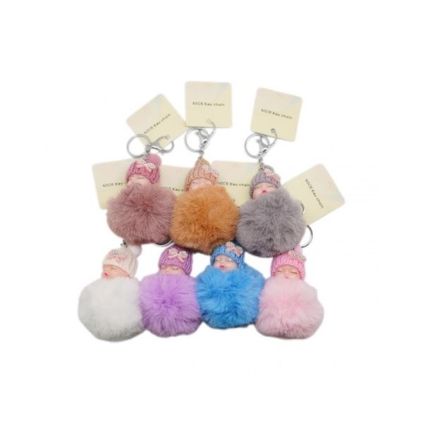 Assorted Sleeping Baby Keyring 8cm