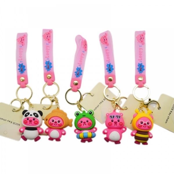 Assorted Loopy Keyring 6cm