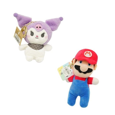 Assorted Mario and Kuromi Soft Toy Keyring 12cm