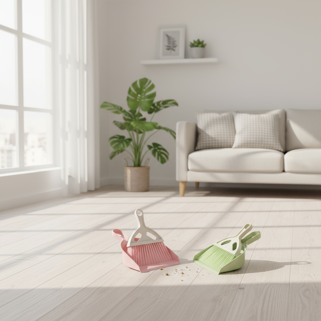 Dustpan & Brush Set (Green or Pink)