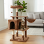 Purrfect Multi Level Cat Scratching Pole 49x40x110cm (Grey or Brown)