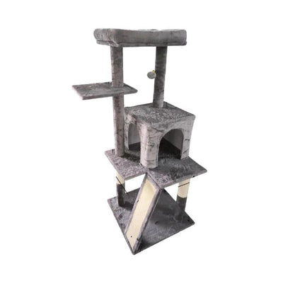 Purrfect Multi Level Cat Scratching Pole 49x49x123cm (Grey or Brown)