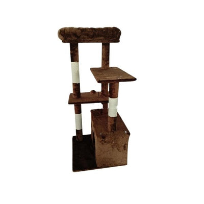 Purrfect Multi Level Cat Scratching Pole 45x45x102cm (Grey or Brown)