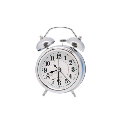 Twin Bell Classic Silver Metal Alarm Clock