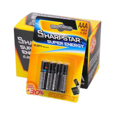 4pk Sharpstar Super Energy Heavy Duty AAA Battery 1.5V