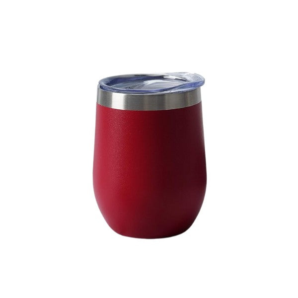 Stainless Steel Stemless Wine Tumbler with Lid 12oz