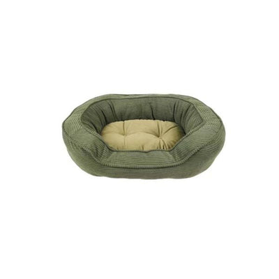 Small Olive Green Corduroy Dog Bed With Fleece 43x56x14cm