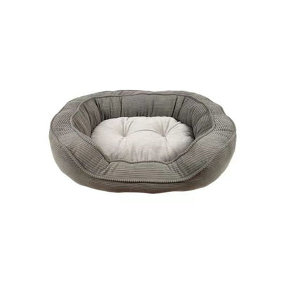 Medium Grey Corduroy Dog Bed With Fleece 51x68.5x15cm