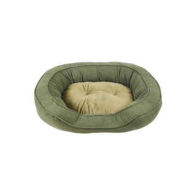 Medium Olive Green Corduroy Dog Bed With Fleece 51x68.5x15cm