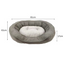 Large Grey Corduroy Dog Bed With Fleece 61x81x17.5cm