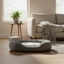 Medium Grey Suede & Micro Sherpa Dog Bed 51x68.5x15cm
