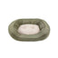 Large Olive Green Suede & Micro Sherpa Dog Bed 61x81x17.5cm