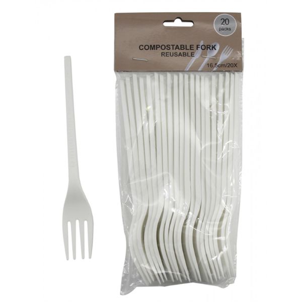 960pk BULK of Compostable Fork 16.5cm