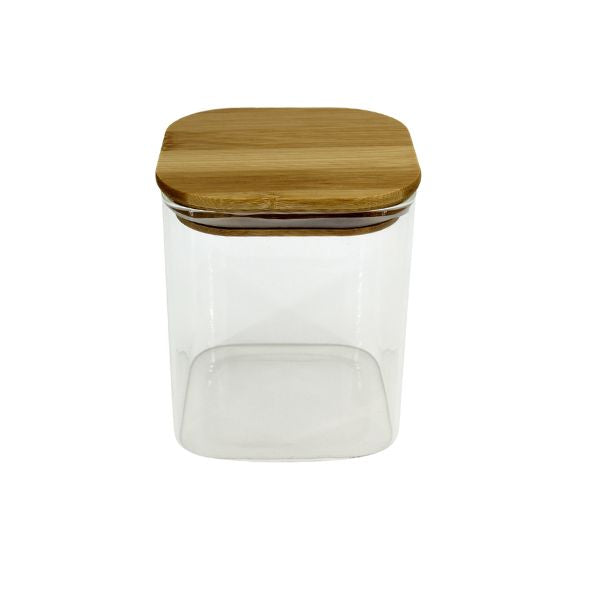 Bamboo Glass Jar Square 900ml