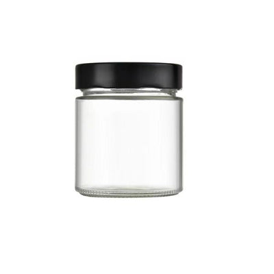 Screw Top Glass Jar Black 380ml