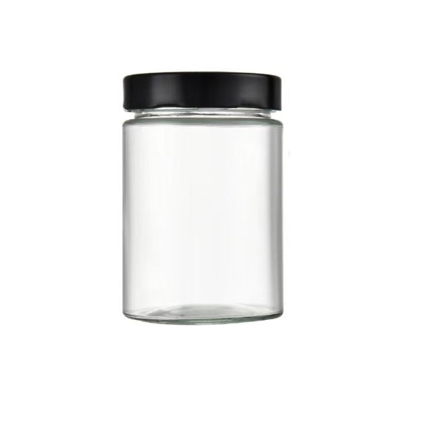 Screw Top Glass Jar Black 500ml