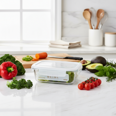 Clip Lock Lunch Box Glass 620ml