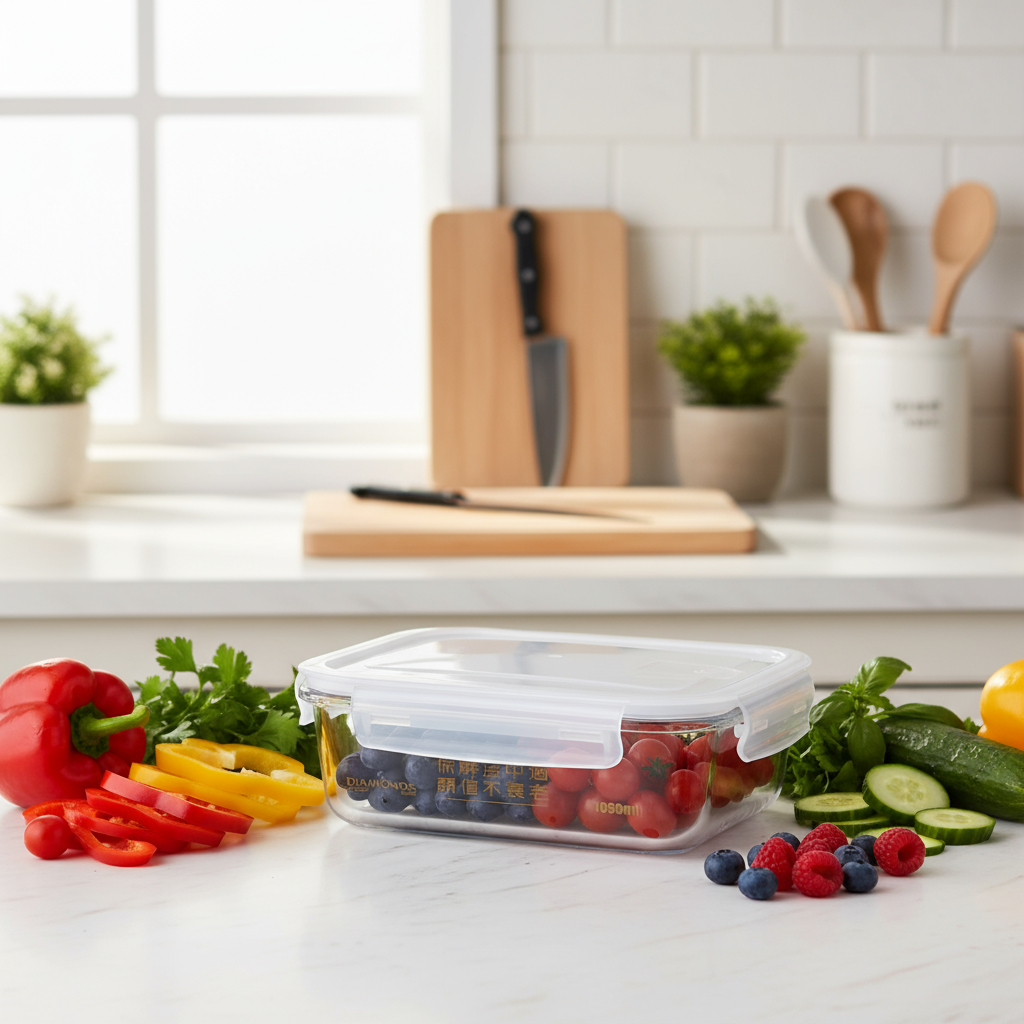 Clip Lock Lunch Box Glass 1000ml