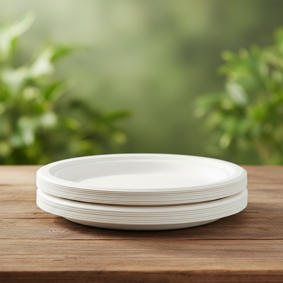 Sugarcane Round Plates 18cm 50pk