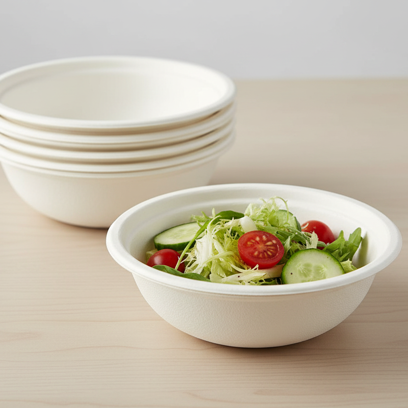 600pk BULK of Sugarcane Round Bowls 18cm