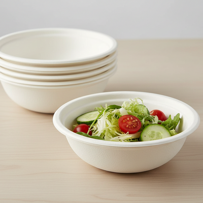 600pk BULK of Sugarcane Round Bowls 18cm