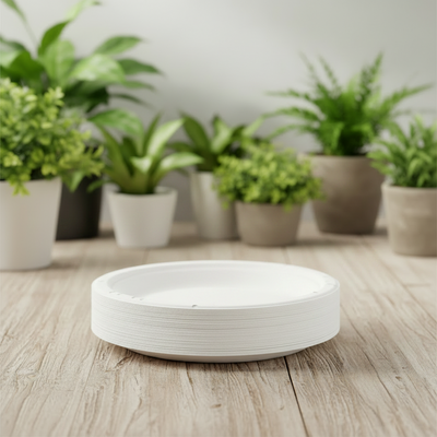 Sugarcane Round Plates 23cm 10pk