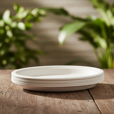 Sugarcane Oval Plates 26x20cm 12pk