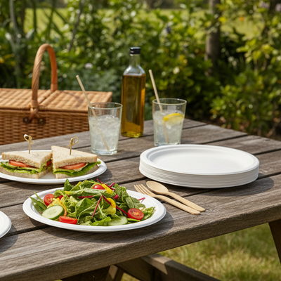 Sugarcane Round Plates 26cm 12pk