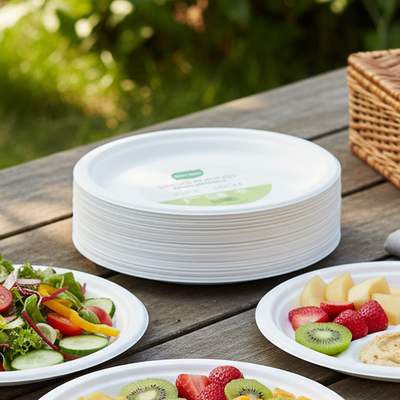 Sugarcane Round Plates 26cm 30pk
