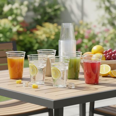 40pk Plastic Clear Cup 270ml