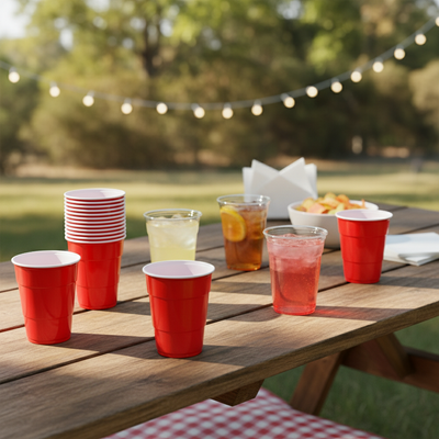 24pk Plastic Red Cup 270ml