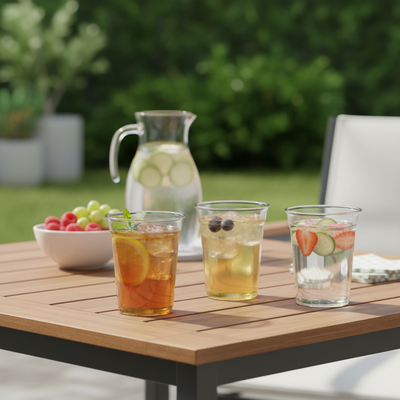 40pk Premium Plastic Clear Cup 420ml