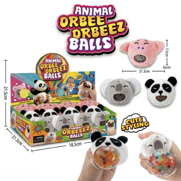 Squishy Ball Animals Assorted 11.5x6x7.5cm