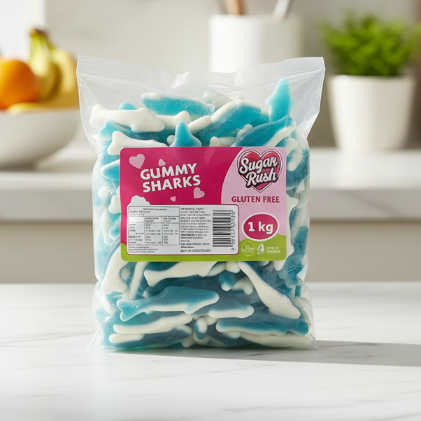 Sugar Rush Gummy Sharks 1Kg