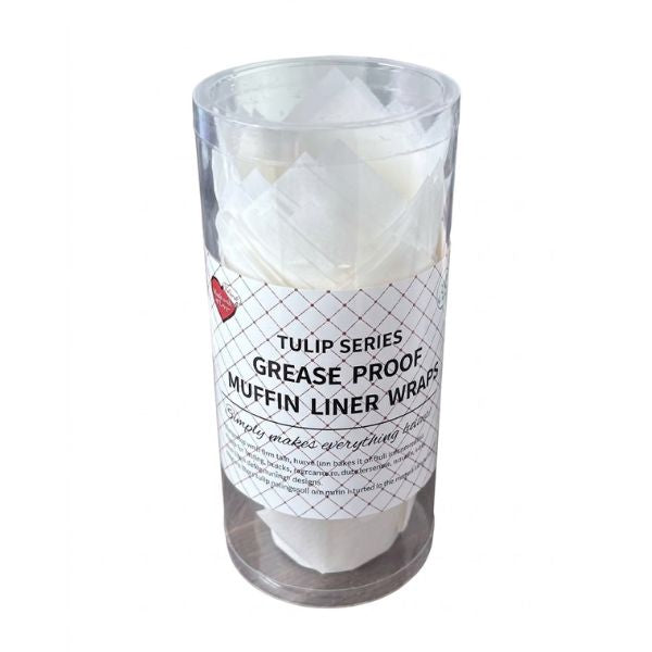 50pk White Grease Proof Muffin Liner Wraps