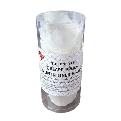 50pk White Grease Proof Muffin Liner Wraps