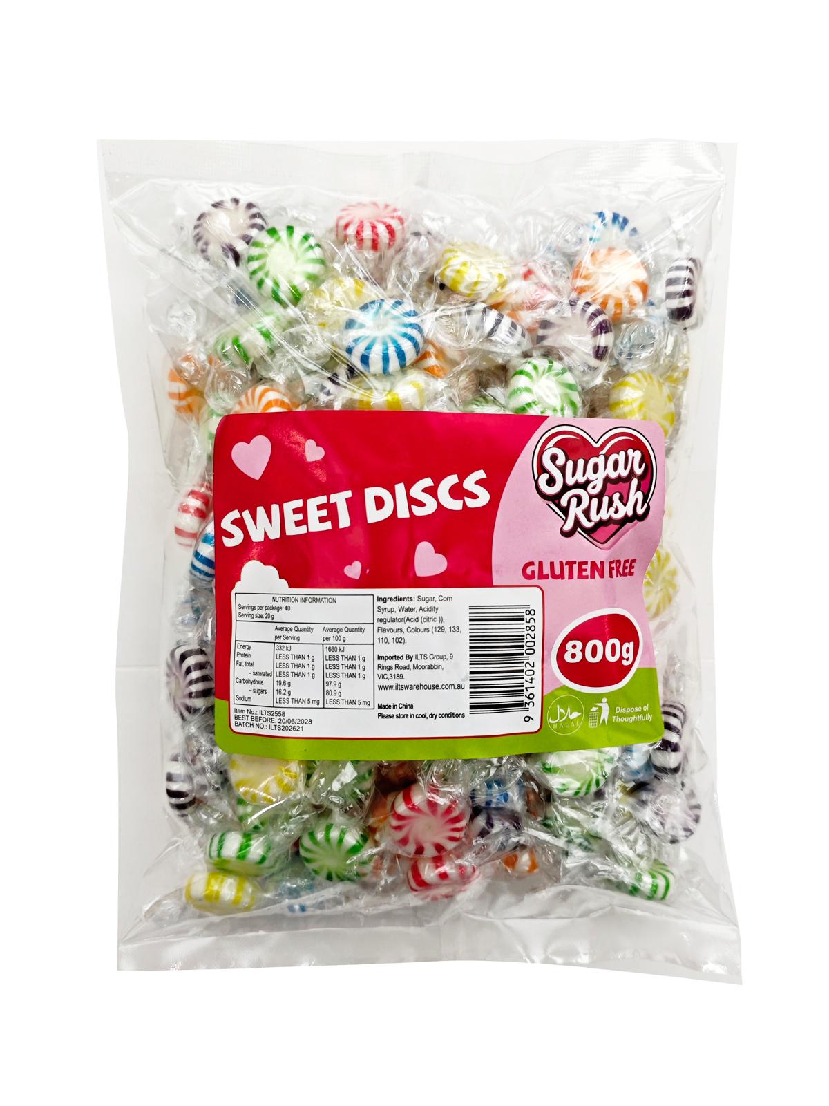 Sugar Rush Sweet Discs Wrapped 800g