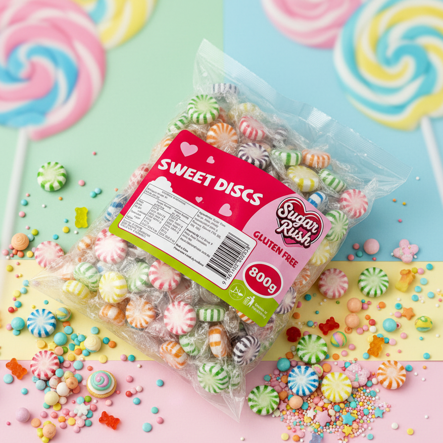 Sugar Rush Sweet Discs Wrapped 800g