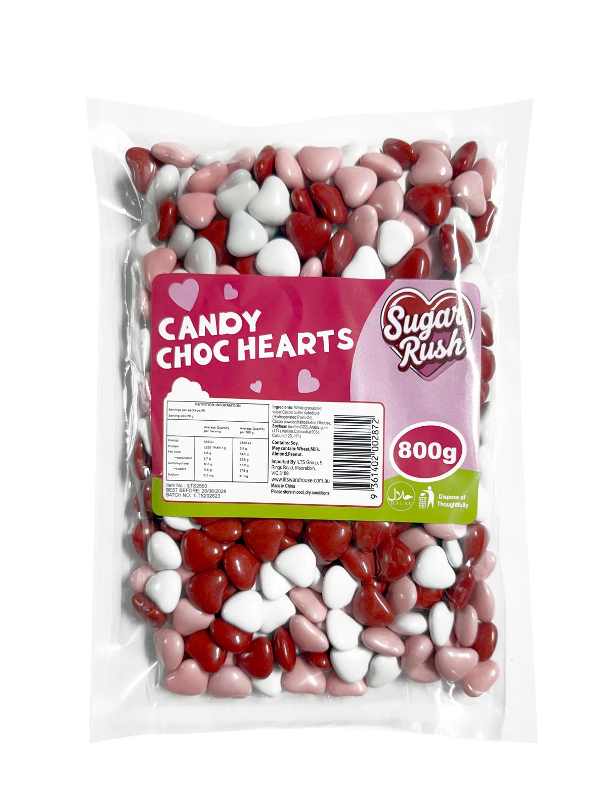 Sugar Rush Choc Hearts 800g