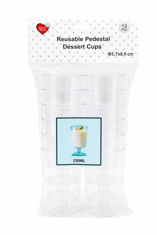 12pk Dessert Cups Pedestal 150ml 5.7x8.9cm
