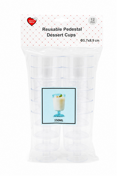 12pk Dessert Cups Pedestal 150ml 5.7x8.9cm