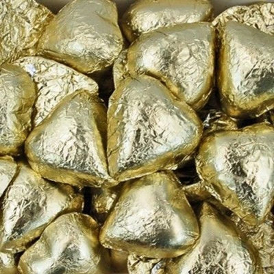 250g Gold Chocolate Hearts