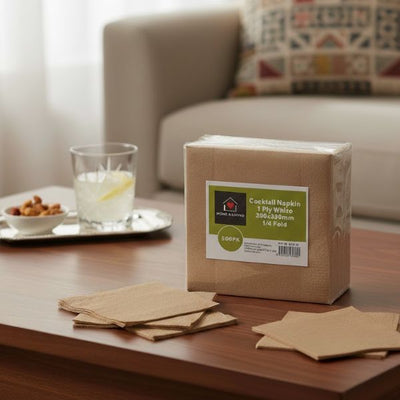 500s Recycled Lunch Napkin 1PLY 1/4 Fold (30x30cm)